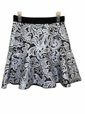 Mary Kotrantzou Wool blend Grey Mini peplum Skirt floral knee length